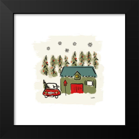 Winter Village V Black Modern Wood Framed Art Print by York, Leah