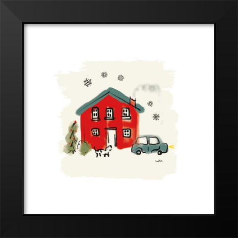 Winter Village VII Black Modern Wood Framed Art Print by York, Leah