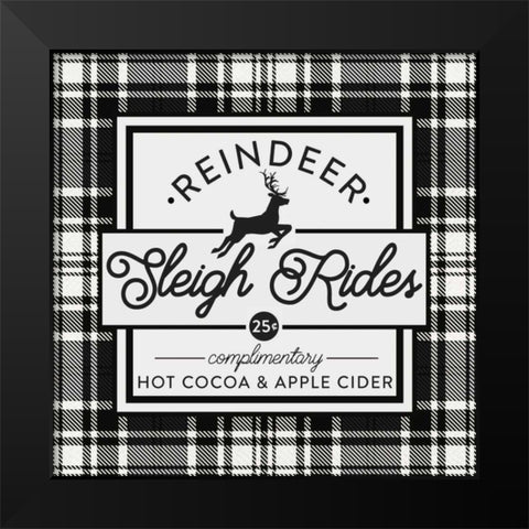 Plaid Holidays III Black Modern Wood Framed Art Print by Wild Apple Portfolio