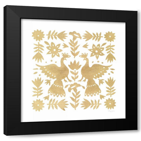 Otomi Elegance II Black Modern Wood Framed Art Print by Green, Nancy