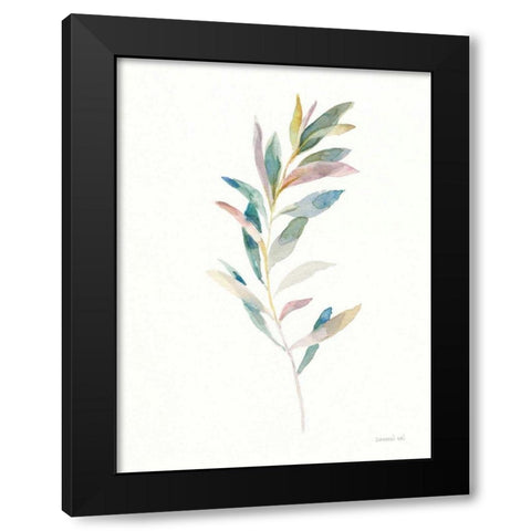 Greenery I Black Modern Wood Framed Art Print with Double Matting by Nai, Danhui