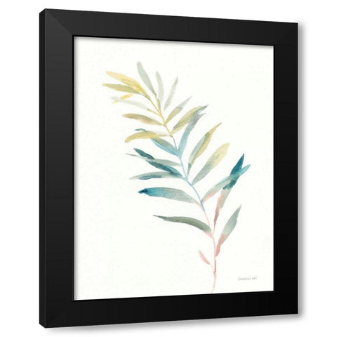 Greenery II Black Modern Wood Framed Art Print with Double Matting by Nai, Danhui