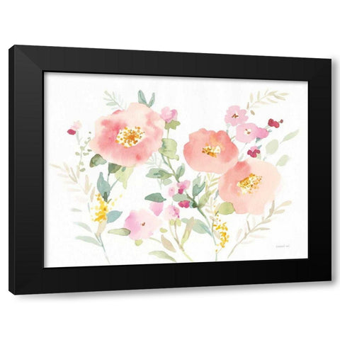 Watercolor Jewels I Black Modern Wood Framed Art Print with Double Matting by Nai, Danhui