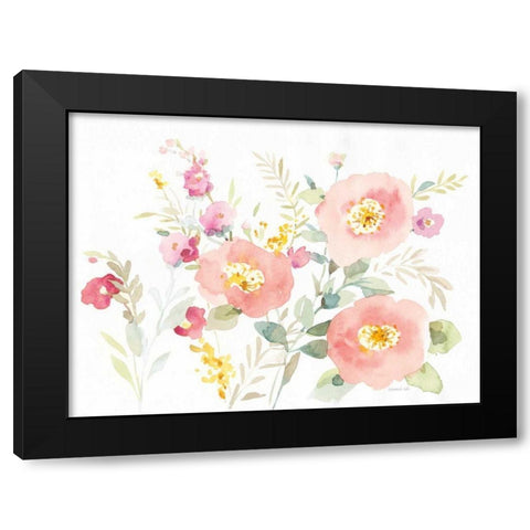 Watercolor Jewels II Black Modern Wood Framed Art Print by Nai, Danhui