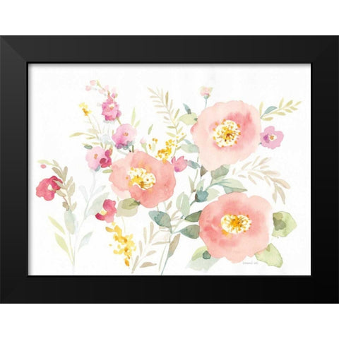 Watercolor Jewels II Black Modern Wood Framed Art Print by Nai, Danhui