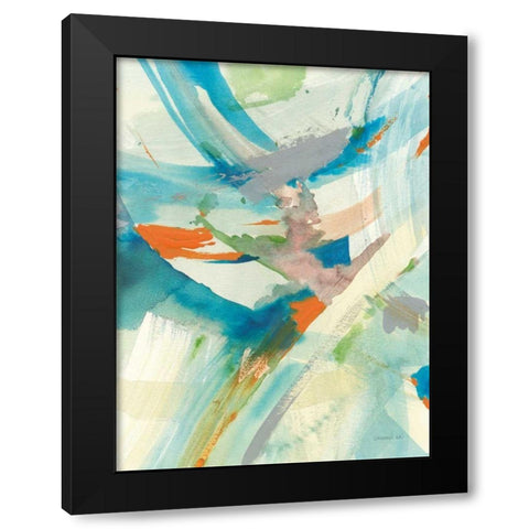 Spontaneous II Black Modern Wood Framed Art Print with Double Matting by Nai, Danhui