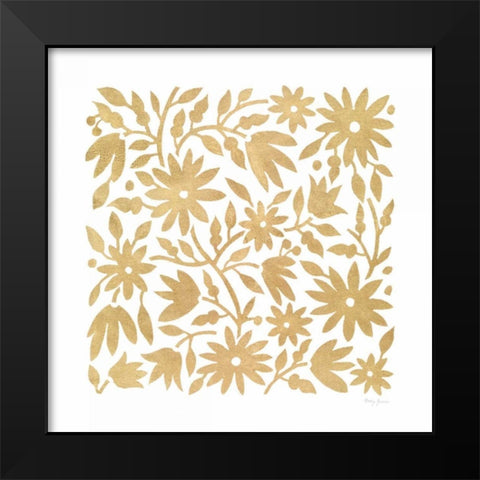 Otomi Floral Elegance I Black Modern Wood Framed Art Print by Green, Nancy