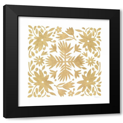 Otomi Floral Elegance II Black Modern Wood Framed Art Print by Green, Nancy