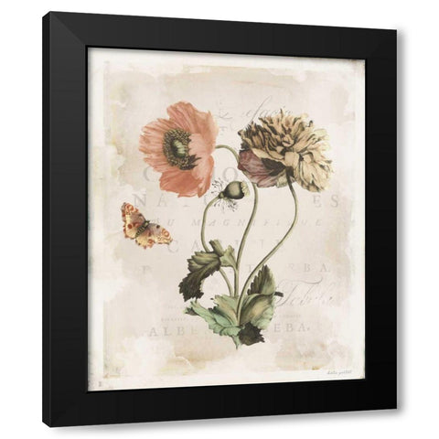 Antiquarian Blooms IV Black Modern Wood Framed Art Print with Double Matting by Pertiet, Katie