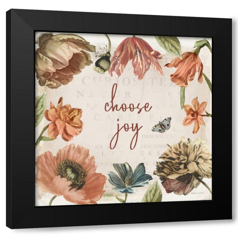 Antiquarian Blooms VIII Black Modern Wood Framed Art Print with Double Matting by Pertiet, Katie