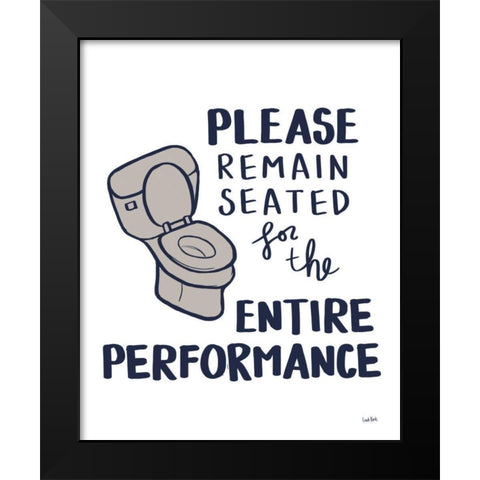 Bathroom Etiquette III Navy Gray Black Modern Wood Framed Art Print by York, Leah