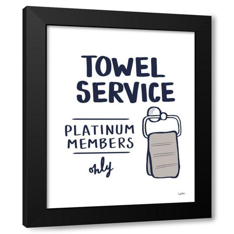 Bathroom Etiquette IV Navy Gray Black Modern Wood Framed Art Print with Double Matting by York, Leah