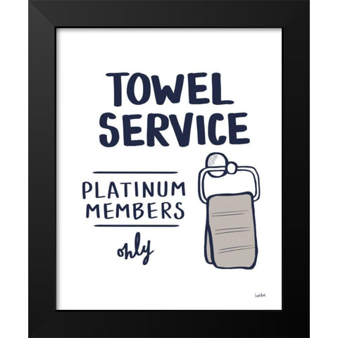 Bathroom Etiquette IV Navy Gray Black Modern Wood Framed Art Print by York, Leah