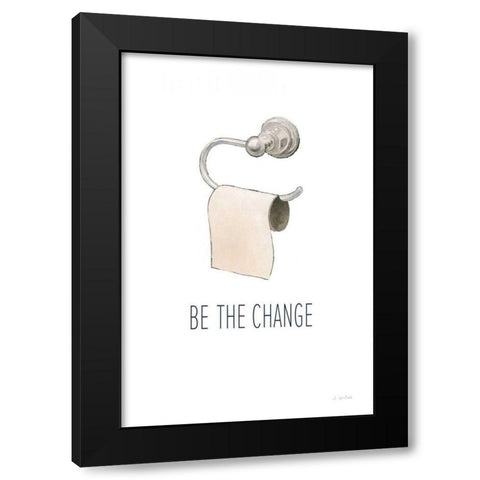 Be the Change Navy Black Modern Wood Framed Art Print by Wiens, James
