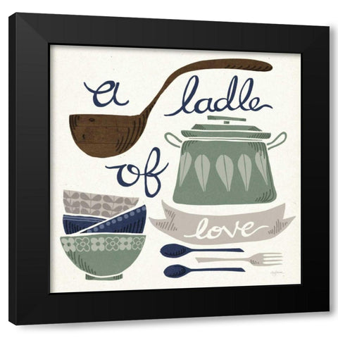 A Ladle of Love Winter Black Modern Wood Framed Art Print with Double Matting by Urban, Mary