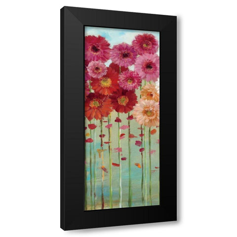 Daisies Spring II Black Modern Wood Framed Art Print with Double Matting by Nai, Danhui