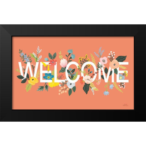 Wild Garden I Welcome Black Modern Wood Framed Art Print by Marshall, Laura
