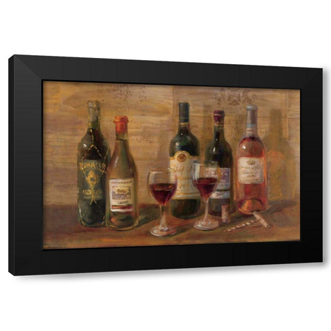 Wine Tasting Black Modern Wood Framed Art Print with Double Matting by Nai, Danhui