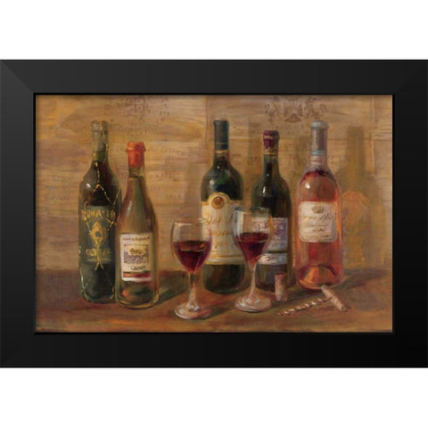 Wine Tasting Black Modern Wood Framed Art Print by Nai, Danhui