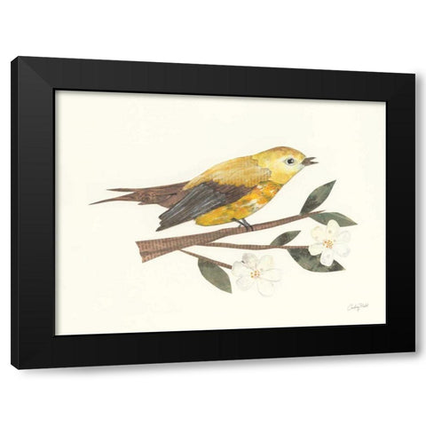 Birds and Blossoms I Black Modern Wood Framed Art Print by Prahl, Courtney
