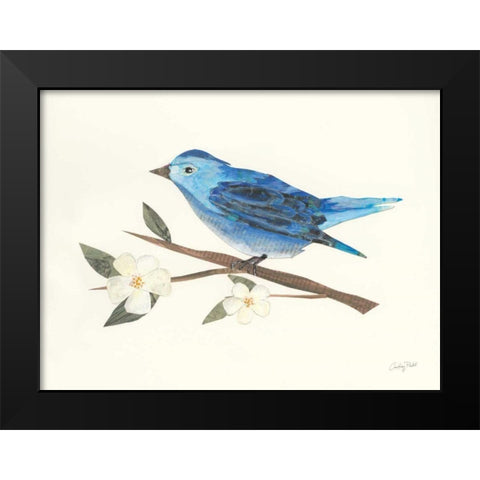 Birds and Blossoms II Black Modern Wood Framed Art Print by Prahl, Courtney