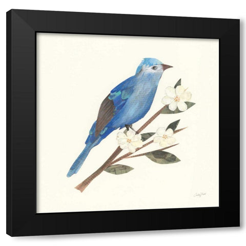 Birds and Blossoms III Black Modern Wood Framed Art Print by Prahl, Courtney
