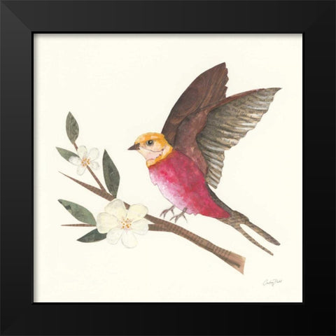 Birds and Blossoms IV Black Modern Wood Framed Art Print by Prahl, Courtney