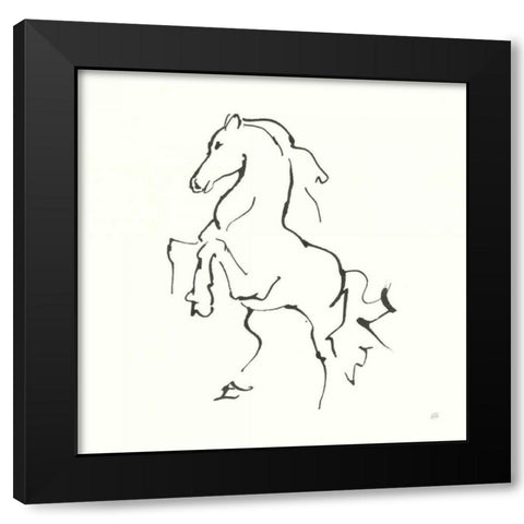 Line Horse I Black Modern Wood Framed Art Print by Paschke, Chris