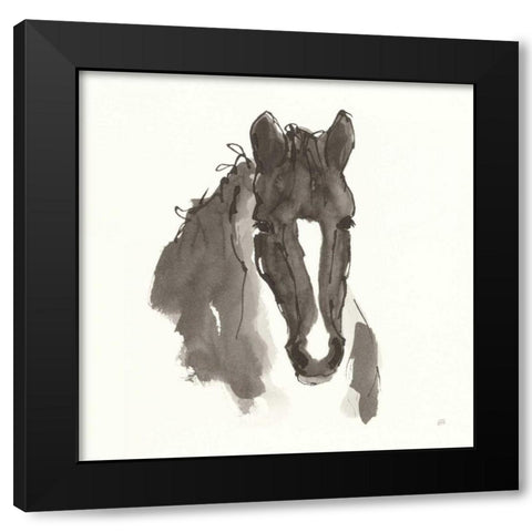 Horse Portrait III Black Modern Wood Framed Art Print with Double Matting by Paschke, Chris
