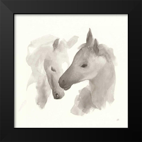 Nuzzling I Black Modern Wood Framed Art Print by Paschke, Chris