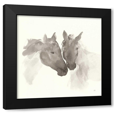 Nuzzling II Black Modern Wood Framed Art Print by Paschke, Chris