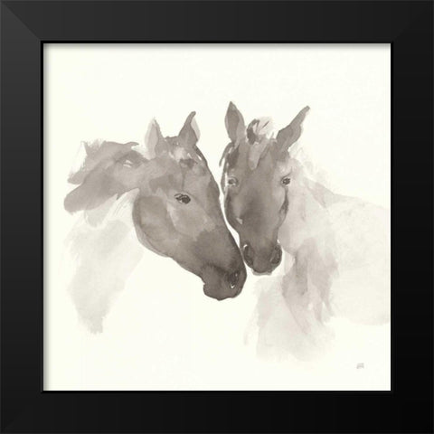 Nuzzling II Black Modern Wood Framed Art Print by Paschke, Chris