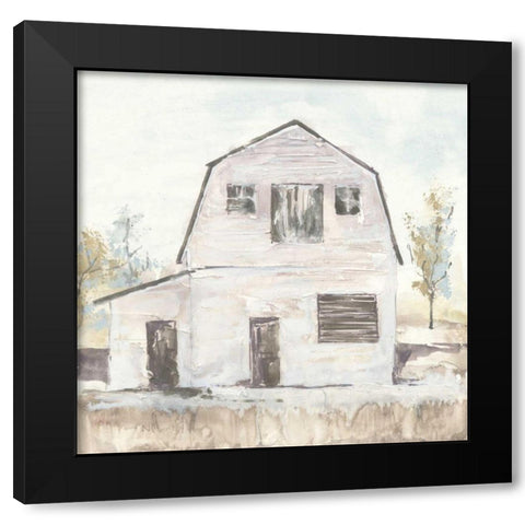 White Barn VI Black Modern Wood Framed Art Print with Double Matting by Paschke, Chris