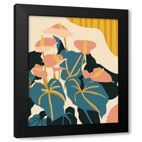 Anthurium Black Modern Wood Framed Art Print with Double Matting by Gallagher, Megan