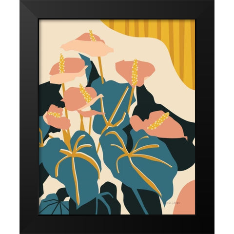 Anthurium Black Modern Wood Framed Art Print by Gallagher, Megan