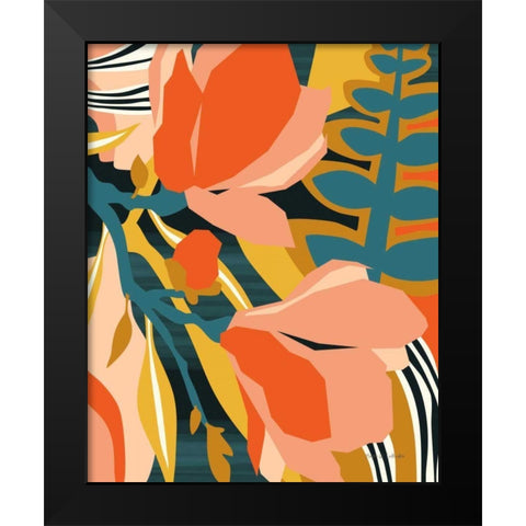 Blossoming Black Modern Wood Framed Art Print by Gallagher, Megan