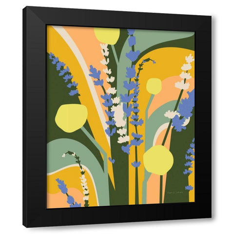 Lavender and Craspedia Black Modern Wood Framed Art Print with Double Matting by Gallagher, Megan