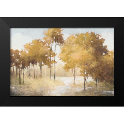 Autumn Lake Gold Black Modern Wood Framed Art Print by Purinton, Julia