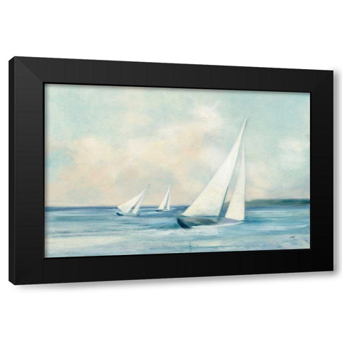 Sailboats at Sunrise Black Modern Wood Framed Art Print with Double Matting by Purinton, Julia