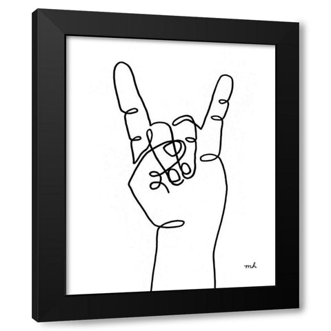 Happy Hands II Black Modern Wood Framed Art Print by Hershey, Moira