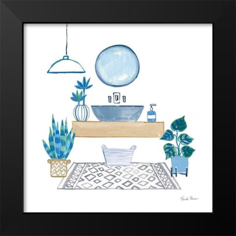 Relax I  Black Modern Wood Framed Art Print by Zaman, Farida