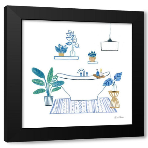 Relax II Black Modern Wood Framed Art Print by Zaman, Farida