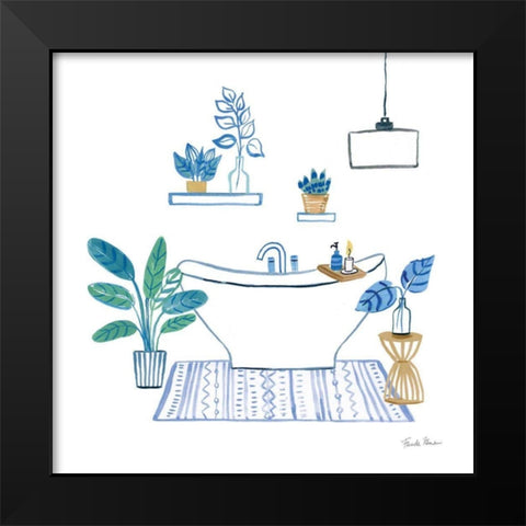 Relax II Black Modern Wood Framed Art Print by Zaman, Farida