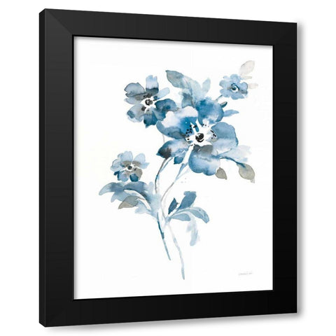 Blues of Summer I Black Modern Wood Framed Art Print by Wild Apple