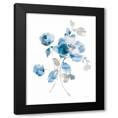 Blues of Summer III Black Modern Wood Framed Art Print by Wild Apple