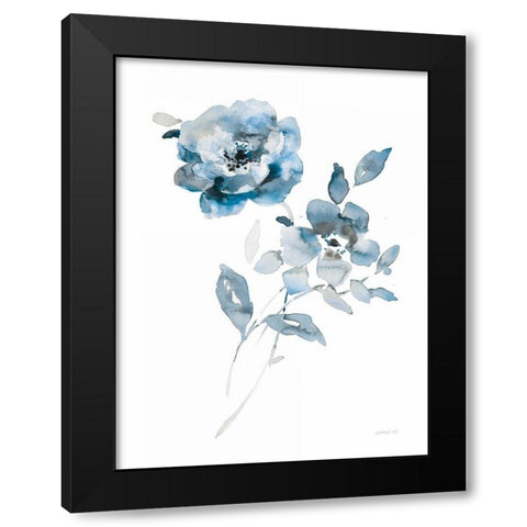 Blues of Summer IV Black Modern Wood Framed Art Print by Wild Apple