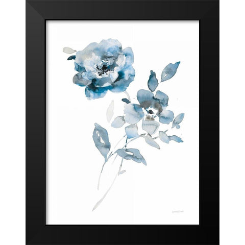 Blues of Summer IV Black Modern Wood Framed Art Print by Wild Apple