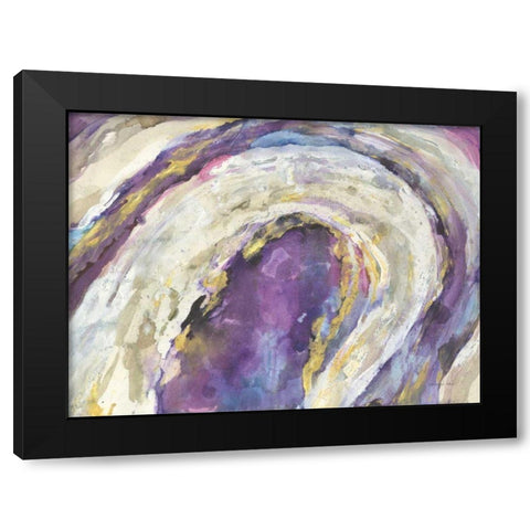 Flow Black Modern Wood Framed Art Print with Double Matting by Nai, Danhui