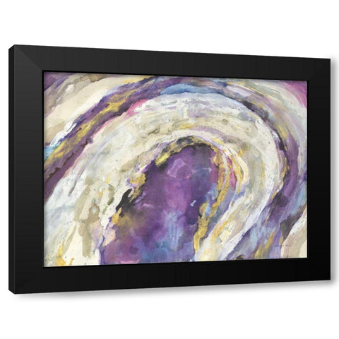 Flow Black Modern Wood Framed Art Print by Nai, Danhui