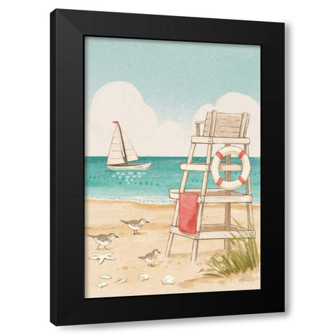 Beach Time III Vertical NW Black Modern Wood Framed Art Print with Double Matting by Penner, Janelle